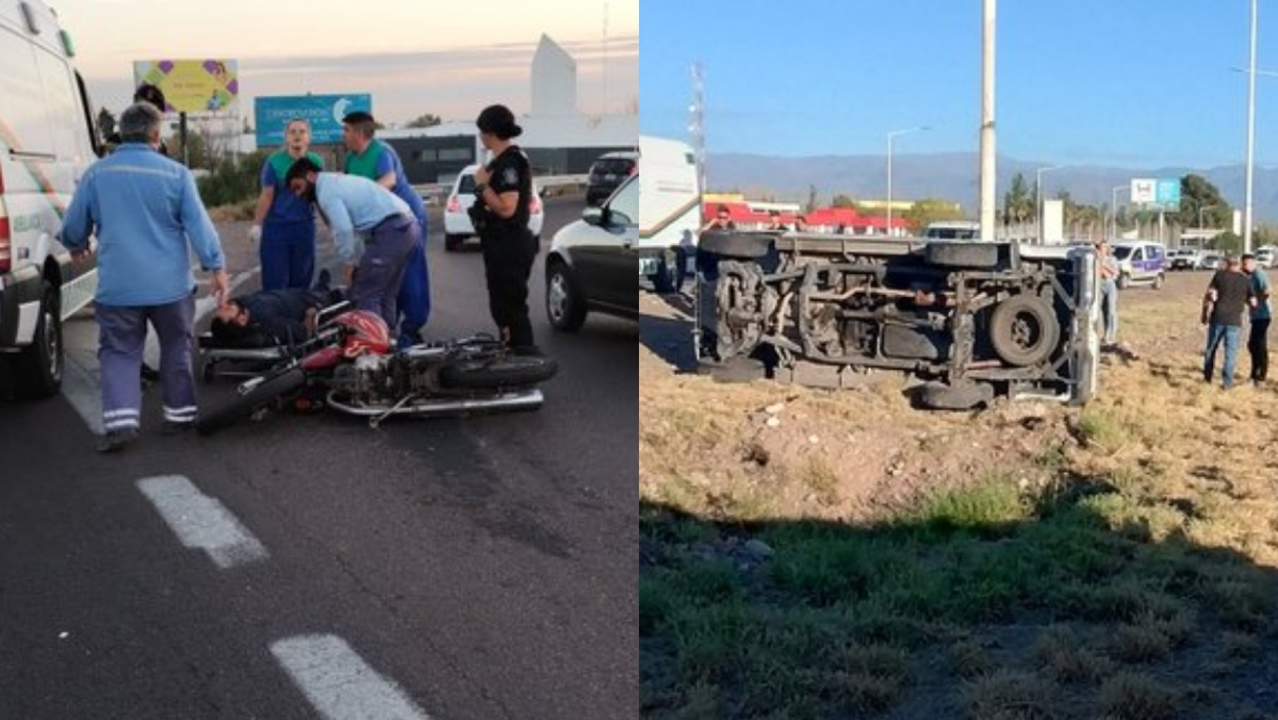 Aparatosa mañana en el Acceso Sur y Acceso Este: choques, vuelcos y tránsito demorado