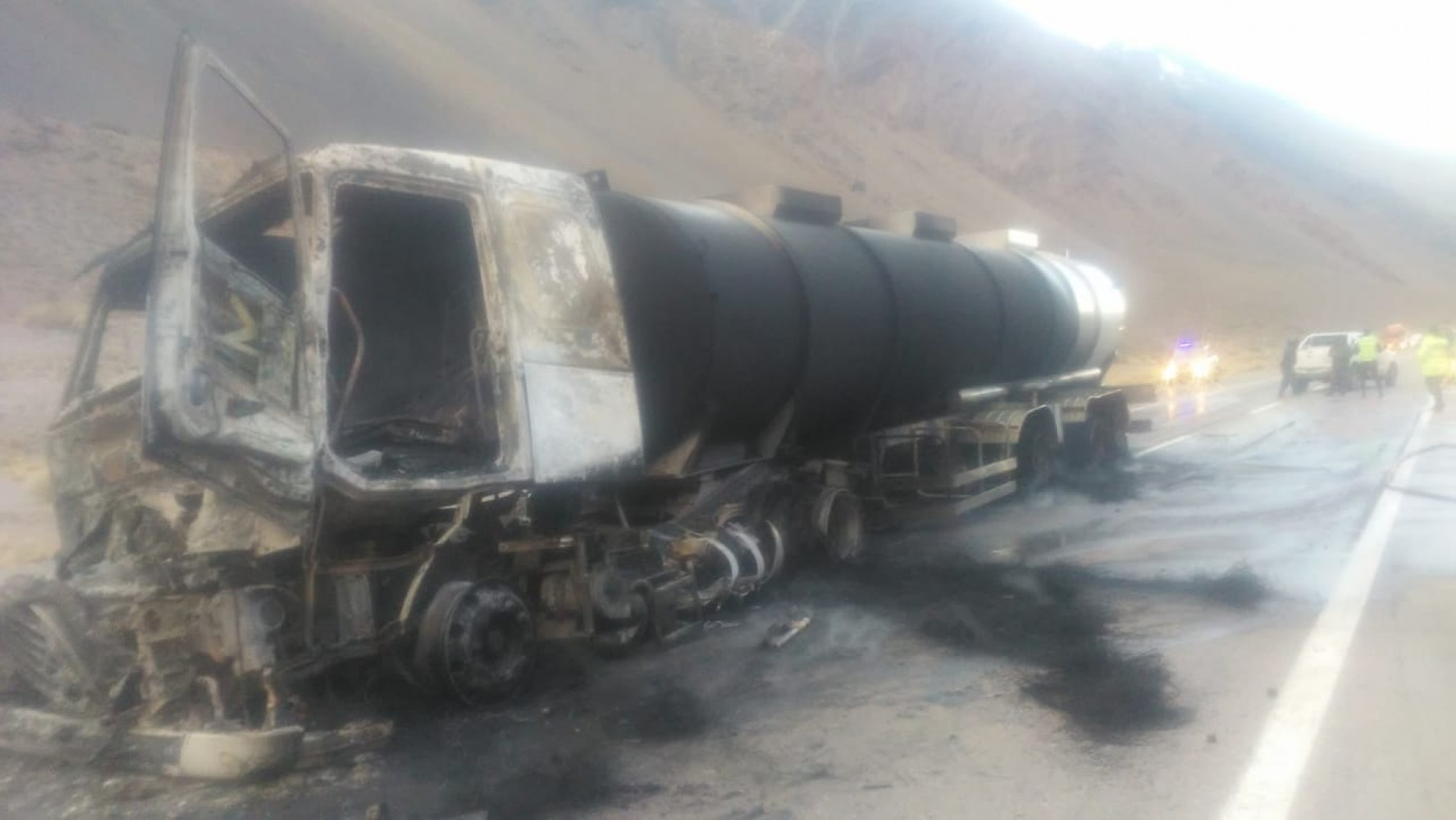 Explotó un camión en la ruta 7 cerca de Punta de Vacas: no hay heridos